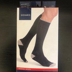 Sigvaris merino wool compression socks in charcoal 20-30 mmHg Men's size MM